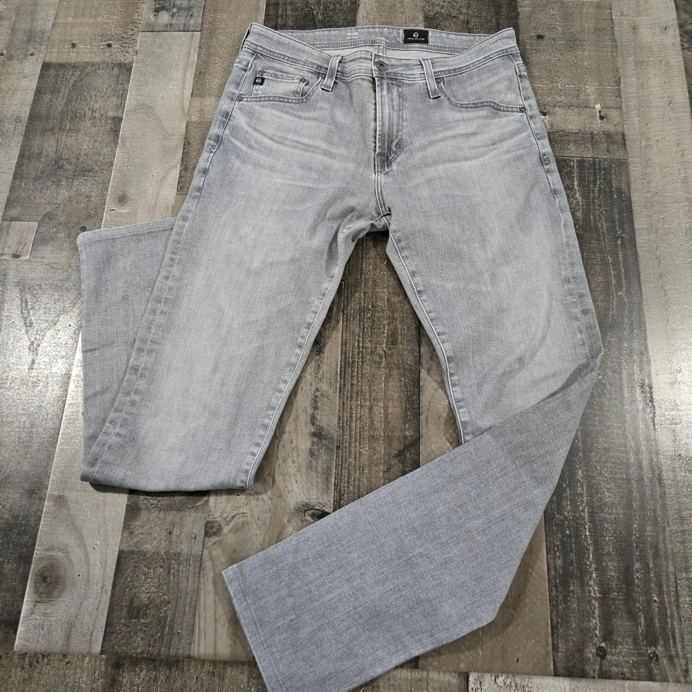 AG Adriano Goldschmied Dylan Slim Skinny Jeans Gray Wash Whiskered 32 x 31